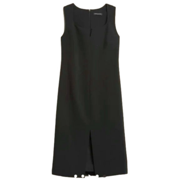 Banana Republic Dresses & Skirts - Banana Republic BLACK Split Neck Sheath Midi Dress NWT